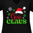 thumbnail image 4 of Inktastic Gigi Claus with Christmas Santa Hat and Snowflakes Women's Plus Size V-Neck T-Shirt, 4 of 5