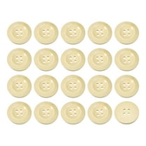 Uxcell 50Pack Wooden Buttons 25mm 4 Hole Round Wood Sewing Button Craft, Natural Wood
