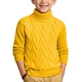 thumbnail image 2 of Atogsazn Toddler Baby Boys Knit Cotton Sweater Kids Turtleneck Thick Warm Long Sleeve Pullover Tops Yellow 2-3 Years Fashion, 2 of 6