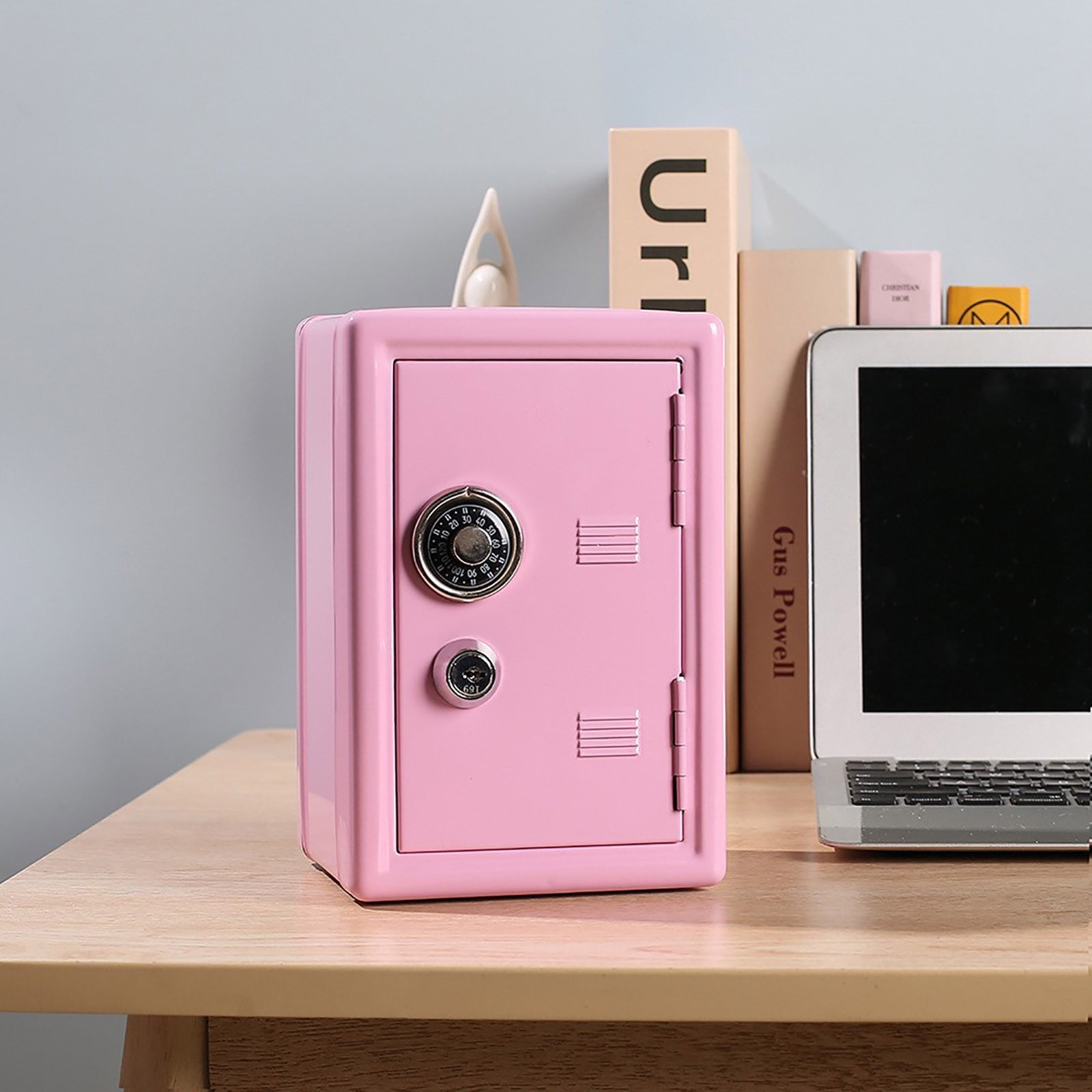 Kids Money Bank Locker Safe With Key And Single Digital Lock, Metal Money Safe, Mini Password Cash Coin Savings Box Gift For Kids Boys And Girls Kids Toddler Supplies