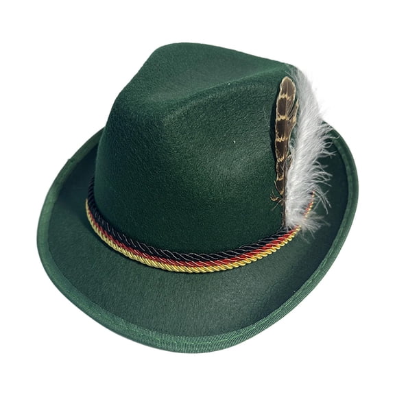 FVDPWYE Mens Fedora Hat Fashion Short Brim Hat Cosplay Bucket Hats Derby Bowler Hats for Green