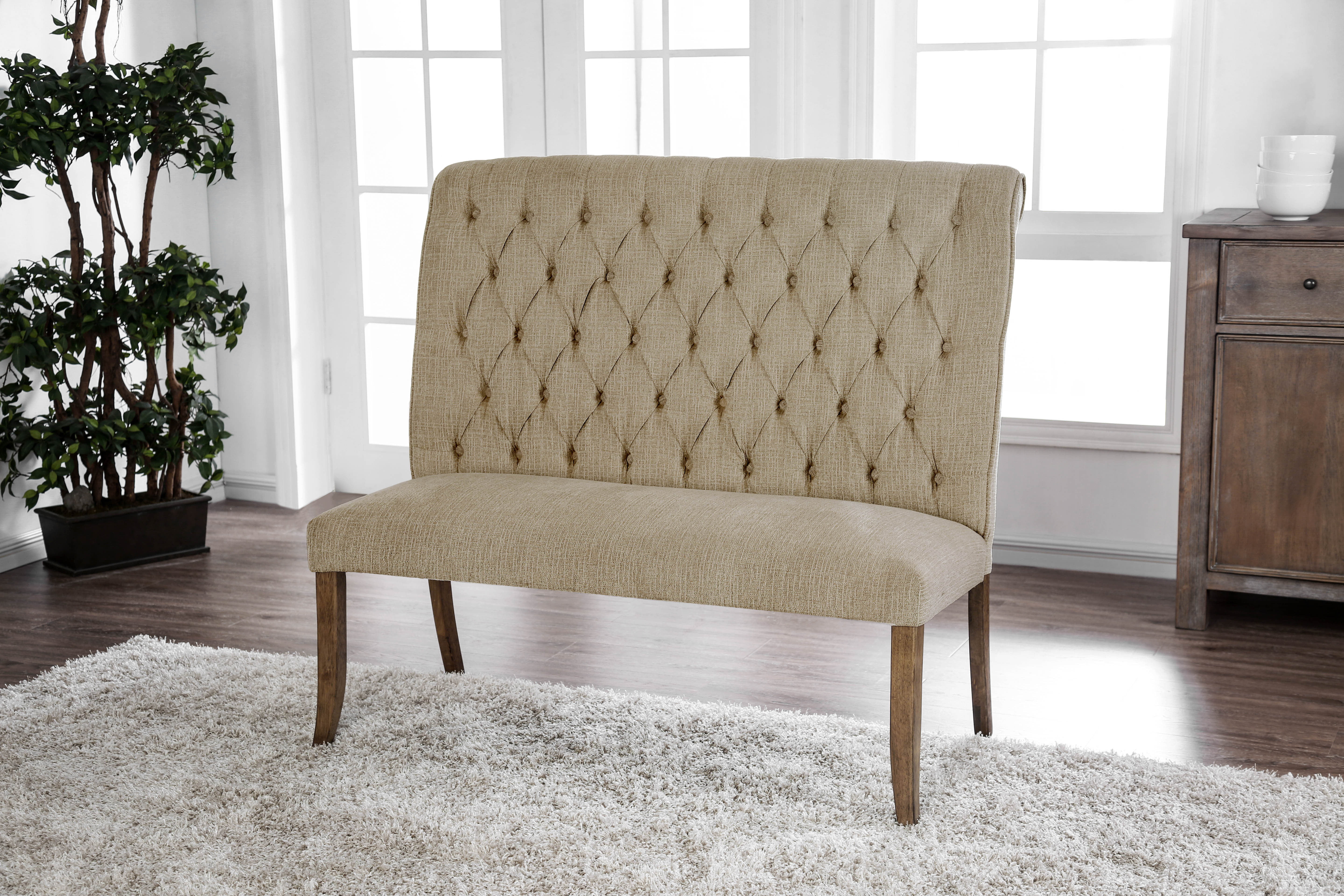 Furniture Of America Verona Tufted Dining Bench
