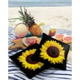 thumbnail image 4 of Outdoor Throw Pillow Cover Farmhouse Blossom Sunflower Close-up Waterproof Cushion Covers 2 Pack Floral Meditation on Black Pillow Cases Home Decoration for Patio Garden Couch Sofa, 4 of 7