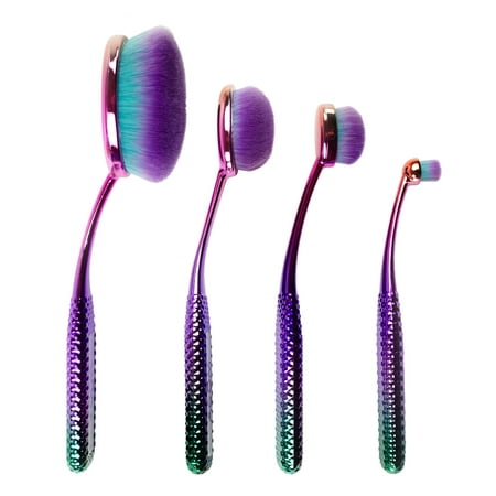 MODA Prismatic Face Perfecting Makeup Blending Brushes with Handles Kit (4 (Best Makeup Blending Brush)