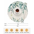 thumbnail image 6 of 15 Inch Round Placemats Set of 4, Teal Green Eucalyptus Non Slip Heat Insulation PP Table Mats, Farmhouse Weeping Leaves Linen Washable Place Mats for Kitchen Dining Party Table Decor, 6 of 7