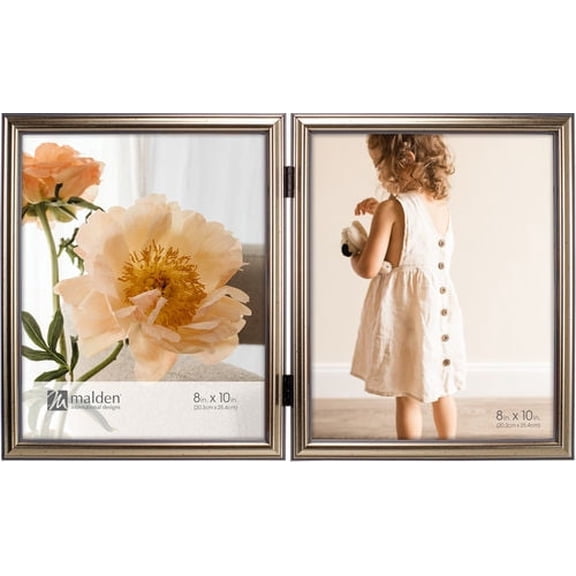 Malden 8x10 Dbl. Vertical Silver Traditional Frame
