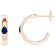 thumbnail image 2 of ANGARA Natural Pear Blue Sapphire Solitaire Hoop Earrings in 14K Rose Gold for Women (Size-4x3mm) | September Birthstone, Anniversary, Jewelry Gift for Women | Natural Blue Sapphire Earrings, 2 of 8
