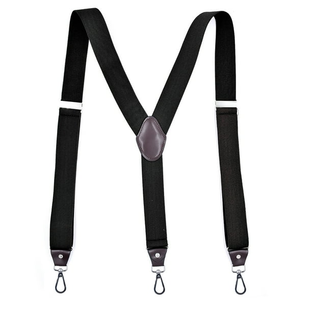 Hook Suspenders for Men Swivel Hooks 1.38 Inch Adjustable Elastic Retro