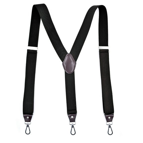 Hook Suspenders for Men Swivel Hooks 1.38 Inch Adjustable Elastic Retro Suspenders