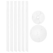 Uxcell 8 Pack Plastic Cake Dowel Rods, 2 Cake Separator Plates 6 Cake Stacking Dowels for Wedding Party White