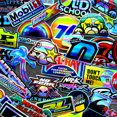 thumbnail image 3 of 40 piezas de pegatinas de grafiti con diseño de arcoíris láser divertido "No me toques", de Doctor, para carreras, bicicletas, equipajes, guitarras y portátiles, resistentes al agua, 3 of 4