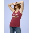 thumbnail image 2 of Mon Amour Love Text Racerback Tank Women -Image by Shutterstock, Female x-Large, 2 of 4