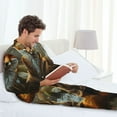 thumbnail image 6 of Picia Streamside Meditating Fox Pattern Men’s Long-Sleeve Sleepwear Set - Soft 2-Piece Loungewear with Pockets, Comfy PJs for Relaxing Nights-XX-Large, 6 of 7