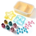 thumbnail image 3 of Cook with Color 20-Piece Kids Plastic Bento Box Lunch Container Set with Sandwich Cutters, Star, 3 of 5