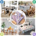 thumbnail image 2 of 52x52in(132x132cm) Square Tablecloth, Waterproof Polyester Table Cover, Wrinkle Resistant & Washable Fabric for Dining, Kitchen, Picnic, World Map Print, 2 of 6