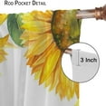 thumbnail image 6 of Sunflower Curtains Rustic Farmhouse Yellow Flowers Watercolor Vintage Nature Botanical Girls Women Kitchen Bedroom Living Room Blackout Rod Pocket Decoration Window Drapes 2 Panels W21xL63in, 6 of 6