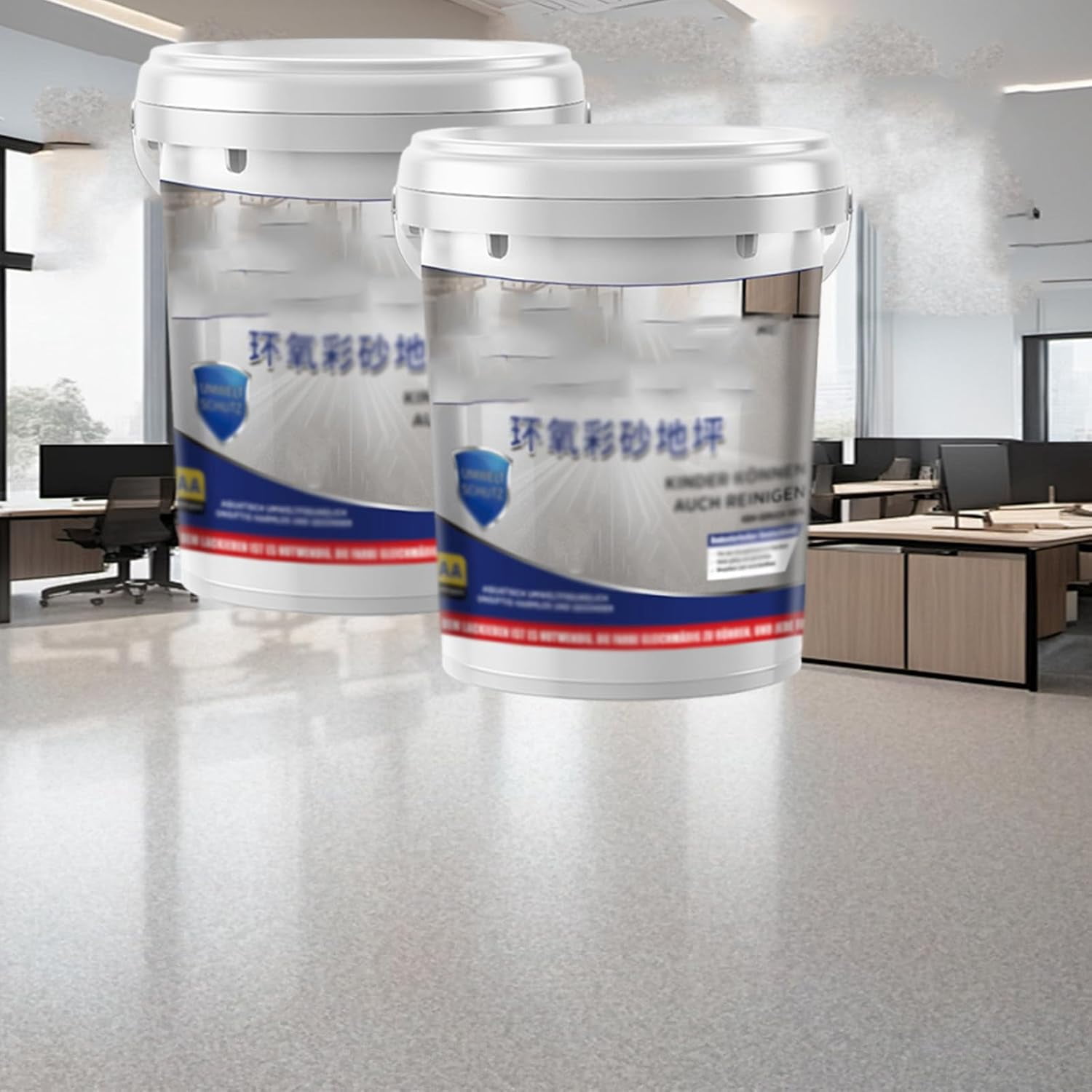 High-Gloss Marble Effect Epoxy Floor Coating,1000gHigh-Gloss Marble Epoxy Floor Coating,Resina Epoxica para Pisos,Epoxy Garage Floor Coating Kit,Water Based Floor Paint (Gray)