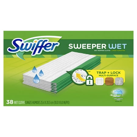 Swiffer Sweeper Wet Mopping Cloth Multi Surface Refills, Open Window Fresh Scent, 38