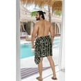thumbnail image 3 of HAPPY BAY Men's Swimwear Beach Summer Pareo Short Sarong One Size Coal, Leaves Vacation Holiday Aloha, 3 of 4