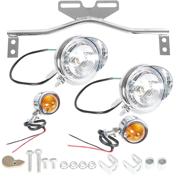 waltyotur Driving Spot Fog Light Bar W/ Bracket Turn Signal Light For Suzuki Honda