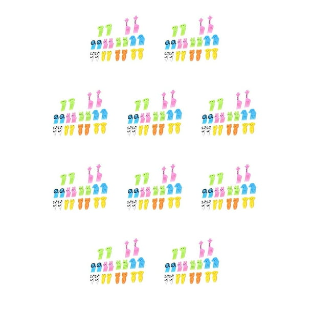 Kearding 10pcs Animal Fruit Fork Cartoon Children Cocktail Pick Tableware Dessert Sandwich Toothpick Toddler Household Dining Como se muestra 10piezas