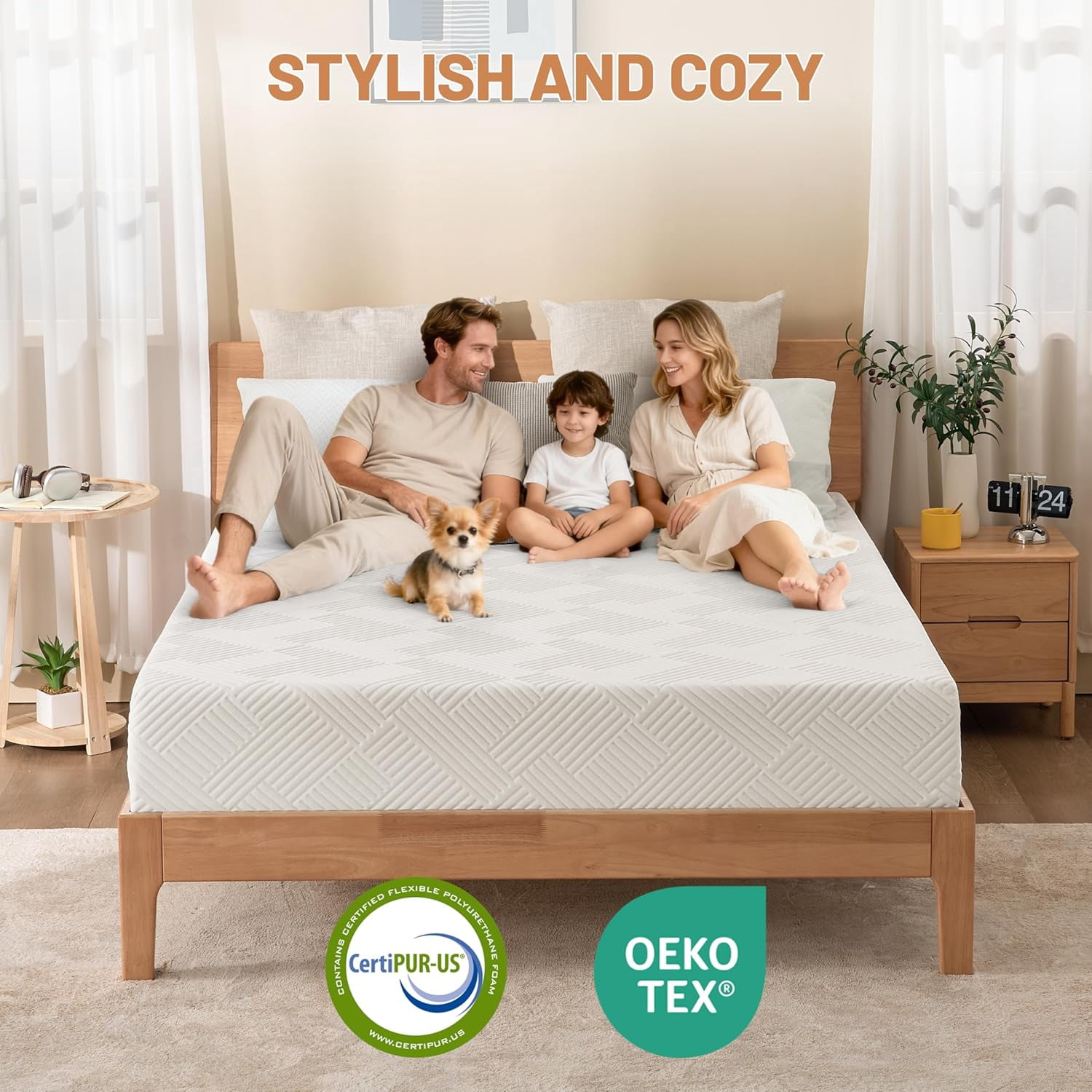 GLZ'HOME 6 Inch King Size Mattress, Gel Cooling Memory Foam King Size Bed Mattress in a Box, Medium Firm Feel & Pressure Relief & Fiberglass Free & CertiPUR-US Certified