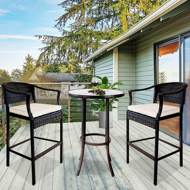 High Top Outdoor Table and Stools, Patio Furniture High Top Table Set