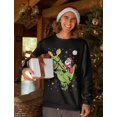 thumbnail image 3 of T-Rex Santa Ride Funny Ugly Christmas Sweater Sweatshirt Small Black, 3 of 5