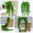 thumbnail image 4 of Asisol Artificial Hanging Ivy Leaves Vines, 4PCS Plastic Plants Foliage Vines, UV Resistant Fake Greenery for Indoor Outdoor Door Wall Wedding Party Table Garden Decorations (Green), 4 of 8