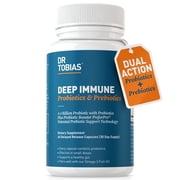 Dr. Tobias Deep Immune Probiotics & Prebiotics - Dual Action Digestion & Immune Support with PreforPro Prebiotics & Delayed Release Spore Forming Probiotics for Women & Men 60 Capsules 30 Servings
