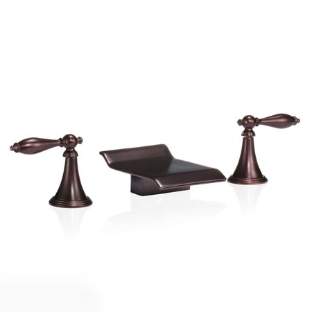 - FREUER Scaffale Collection: Widespread Waterfall Bathroom Sink Faucet, Oil Rubbed Bronze