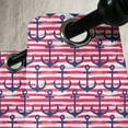 thumbnail image 4 of Ambesonne Harbour Stripe Grommet Curtain, Blue Anchors, 50" x 54", Dark Blue Magenta White, 4 of 6