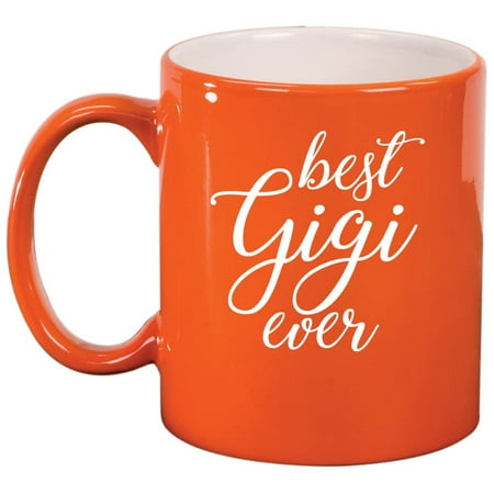 

Best Gigi Ever Grandma Grandmother Ceramic Coffee Mug Tea Cup Gift for Her Sister Women Grandparents’ Day Wife Pregnancy Announcement Mom Mother’s Day Cute Birthday Mother (11oz Orange)