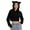 Black, variant on Women's Cat Ears Hoodies Cropped Hooded Sweatshirt Casual Plus Fleece Solid Long Sleeves Pullover Top Personality Sweatshirts Drawstring Hooded Cute Outfit