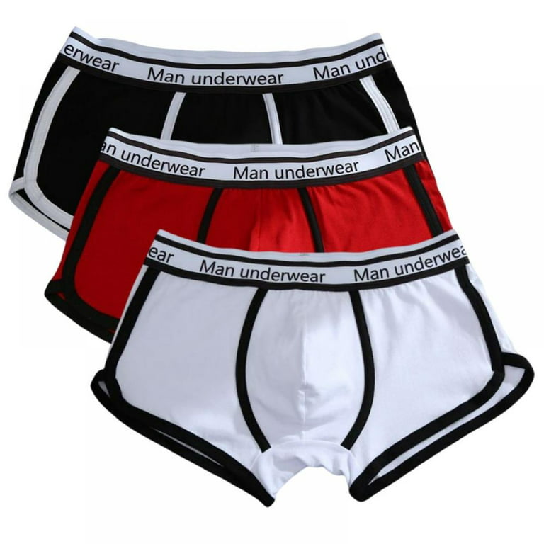 Men's Sexy Underwear Printed Breathable Boxer Briefs Pack of 3
