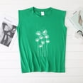 thumbnail image 3 of Pompotops Mode T-shirt Décontracté Sans Manches à Col Rond Imprimé Lettre pour Femmes Été, 3 of 4