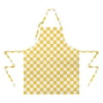 thumbnail image 2 of Yellow White Checkerboard Checkered Pattern Apron-Garden Aprons for Women with Pockets-Cotton Linen Waterproof Kitchen Cooking Gardening Aprons Adjustable for Kitchen,Cooking,BBQ and Salon 33x27 Inch, 2 of 7