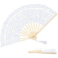 thumbnail image 6 of 1pc Lace Hand Fan Bamboo Tassel Decorative Folding Fans for Party Dancing Decoration White 380x27x61mm, 6 of 9
