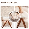 thumbnail image 5 of LEHZROAJ Modern Chenille Upholstered Accent Chair,Armchair Thick Backrest Solid Wood Frame for Living Room,Bedroom(Beige), 5 of 12