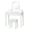 thumbnail image 1 of Gymax Ensemble de Coiffeuse avec Miroir Éclairé, Commode Réglable à 10 Ampoules, 4 Tiroirs, Blanc, 1 of 9