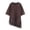 Coffee, variant on Trendfront Womens Summer Crew Neck Short Sleeve Tops Openwork Detail Patchwork Tees Solid Color Plain Style T-Shirts