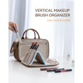 thumbnail image 4 of Bolsa de maquillaje Prite impermeable para viajes y cosméticos, color marrón, 4 of 7