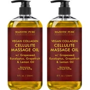 Majestic Pure Cellulite Massage Oil, 8 fl oz (Pack of 2)