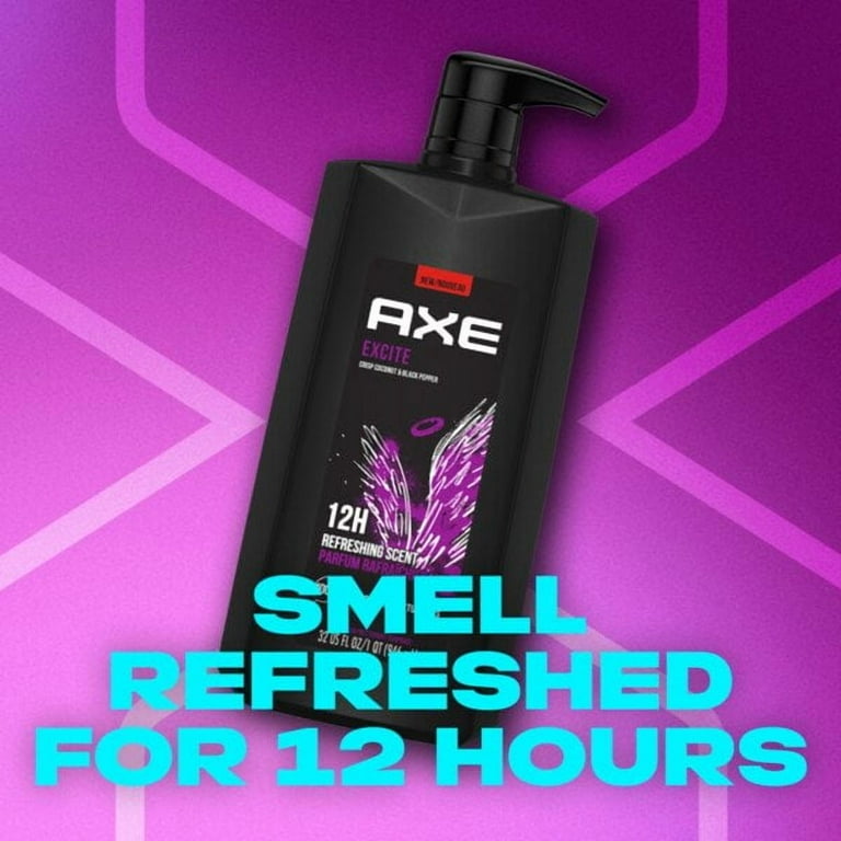 Axe 3in1 Body + Face + Hair Wash Excite Crisp Coconut Black Pepper