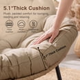 thumbnail image 2 of RADIATA Oversized Papasan Rocking Chairs with Ottomans, Set of 2, 5.1" Cushions and 450 lb Heavy-Duty Rattan Patio Lounge Rocker Set for Porch, Garden, Bedroom, Brown, 2 of 8
