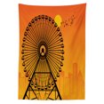 thumbnail image 3 of Ambesonne Ferris Wheel Tablecloth Rectangular Table Cover, Cityscape Sunset, 60"x84", Burnt Orange Orange, 3 of 4