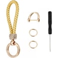 thumbnail image 1 of HUGFEGWE Car Keychain for Women, Rhinestone Leather Key Holder, Anti Lost Wallet Keychain for Car Key Access Card CA919-164044, 1 of 9