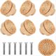 thumbnail image 1 of 8 Uds. Manija de Madera Redonda Tejida de Ratán, Manija de Puerta de Gabinete, Manija de Madera Tejida de Ratán, Manija de Color de Registro de un Solo Orificio, 1 of 5