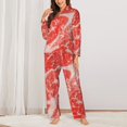 thumbnail image 2 of Vsdgher Beef Steaks Pajamas Set Long Sleeve Sleepwear Womens Button Down Nightwear Pj Sets-Small, 2 of 7