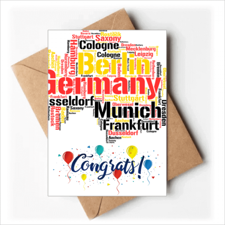 Germany City Name Map Style Illustration Wedding Cards Congratulations ...